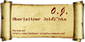 Oberleitner Jolánta névjegykártya